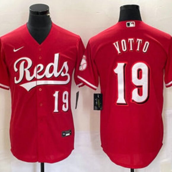 19 Joey Votto Number Red Stitched Jersey - Picture 1 of 1